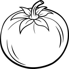 Simple Tomato Outline Illustration
