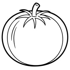 Simple Tomato Outline Illustration