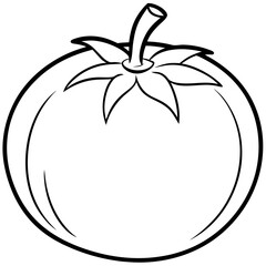 Simple Tomato Outline Illustration