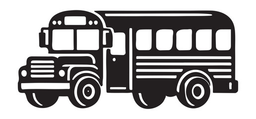 Classic Yellow School Bus Silhouette  A Simple Design