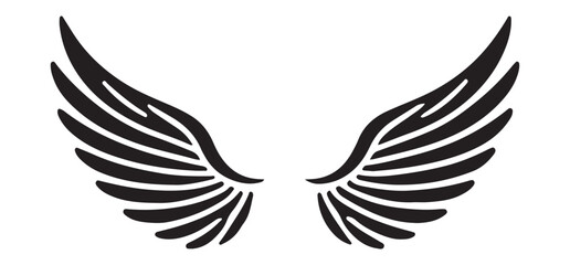 Elegant Black Silhouette Wings Design