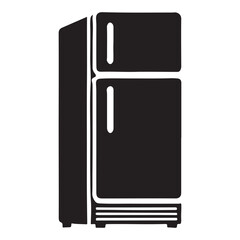 Modern Refrigerator Silhouette Vector Illustration