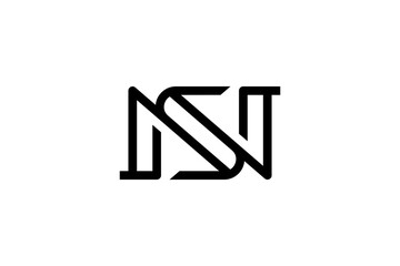 Simple Letter NS or SN Logo Design Vector 
