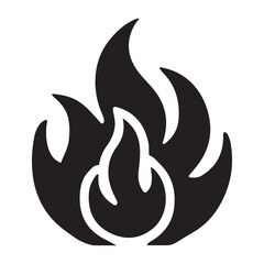 Fiery Flame Silhouette Vector Graphic Illustration