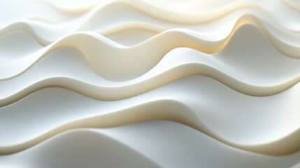 Obraz premium Abstract White Wavy Surface Design Texture
