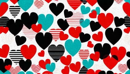 Fototapeta premium Valentine's Day card design. Illustration with oil paint. Pattern for printing on wall decorations, covers, wallpapers