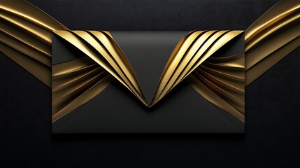 A beautifully designed golden envelope on a sleek black background symbolizing timeless elegance