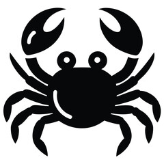 A simple crab with two claws and round eyes, vector design.