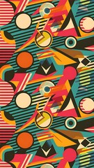 Obraz premium Geometric abstract pattern retro style. Seamless vector pattern. Vector image.