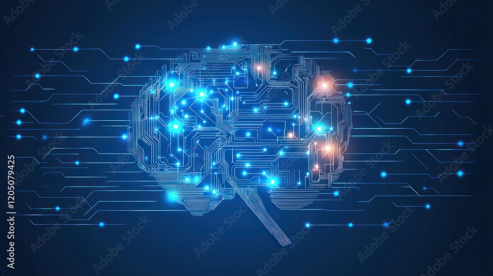 Poster abstract brain circuitry digital neural network