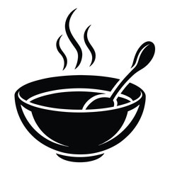 bowl of soup  icon vector art illustration