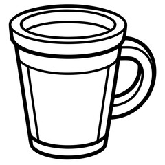 Stylized Coffee Mug Line Art Design