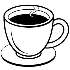 Stylized Coffee Mug Line Art Design