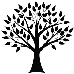 tree with hearts  icon vector art illustration