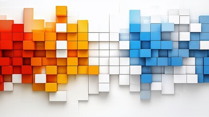 Abstract colorful cube wave pattern background.