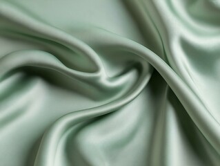sage green silk fabric elegant folds rich texture luxurious drape