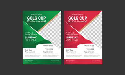 Golf Tournament Flyer Layout Template Design Bundle. Golf Tournament Flyer and Championship Flyer Poster Design, Golf Event Banner Vector