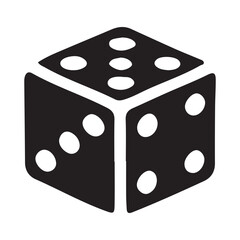 Dice Silhouette Illustration for Games and Chance