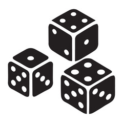 Silhouette Dice Set Illustration