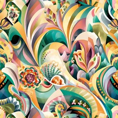 Abstract lovely decorative seamless pattern vector illustration