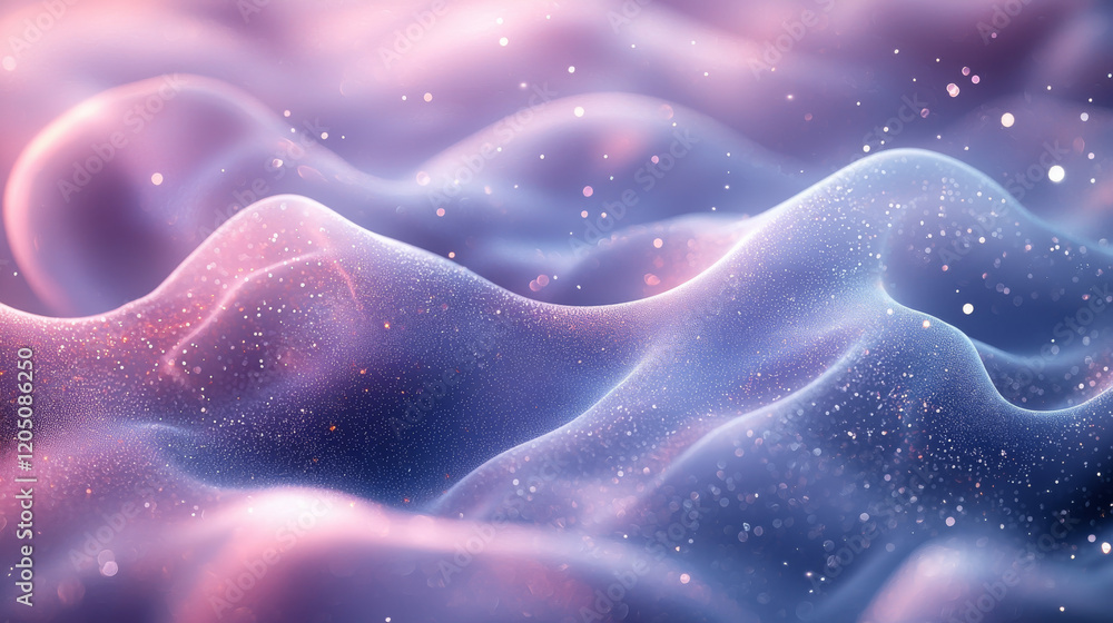 Poster dynamic swirling waves abstract space digital art soft light close-up beautiful fluid patterns in et