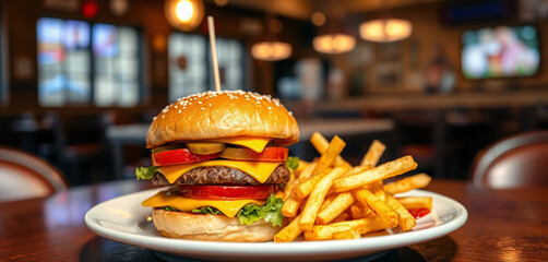 burgur in plates Ai Generated