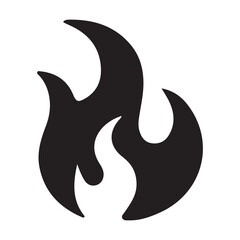 Silhouette of a Single Flame Icon
