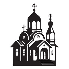 Silhouette of an Orthodox Church Building