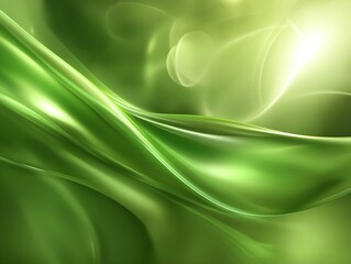 abstract flowing green silk fabric soft waves elegant texture subtle light