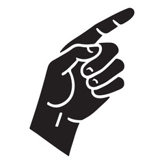 Hand Pointing Index Finger Silhouette Gesture Illustration