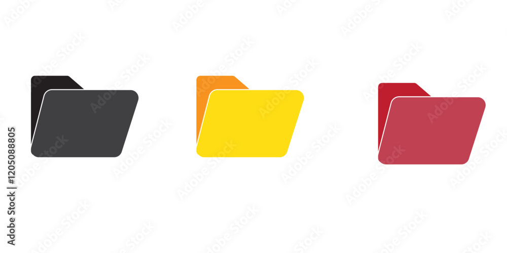 Poster print file folder icon symbol set collection . 1176