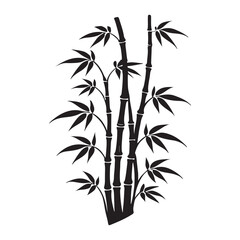 Elegant Bamboo Silhouette Illustration for Decoration