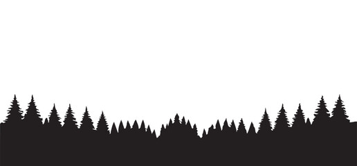 Forest Silhouette Vector Illustration Dark Background