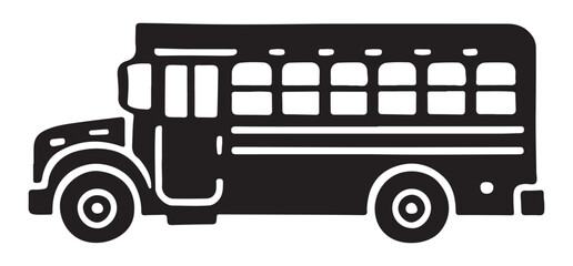 School Bus Silhouette Vector Illustration for Design