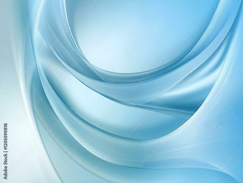 Poster abstract flowing blue waves dynamic movement soft light ethereal texture