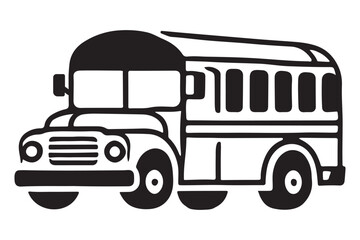 Vintage School Bus Silhouette Vector Illustration