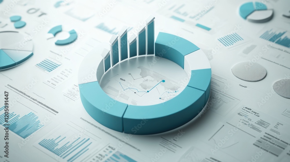Aufkleber financial data visualized with charts and graphs