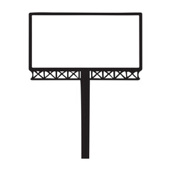 Fototapeta premium Blank Billboard Silhouette Vector Illustration