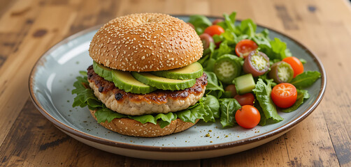 burgur in plates Ai Generated
