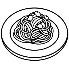 Stylized Spaghetti Vector Design Outline