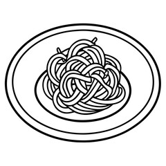 Stylized Spaghetti Vector Design Outline