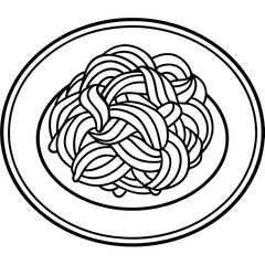Stylized Spaghetti Vector Design Outline