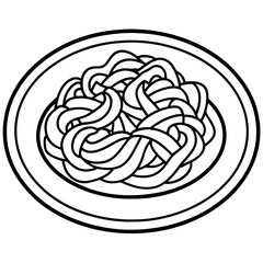 Stylized Spaghetti Vector Design Outline