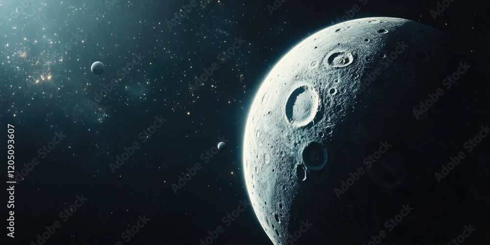 Wall mural space station moon view