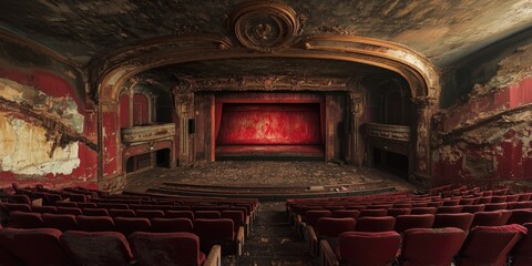 Fototapeta premium Empty Theater with Red Seats