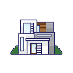 Simple craftsman modern home cartoon vector illustration Collection of house concept icon isolated