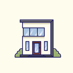 Simple  contemporary modern home cartoon vector illustration Collection of house concept icon isolated
