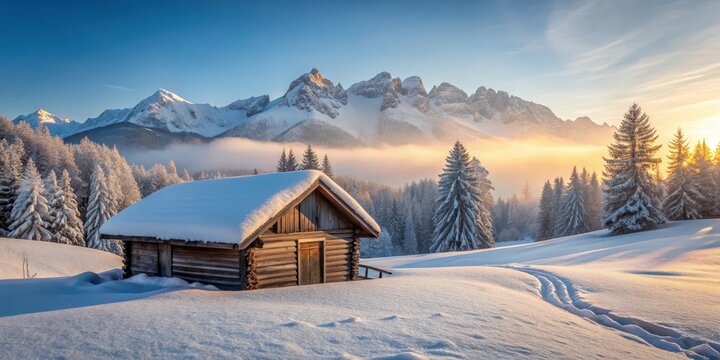 Winterlandschaft mit Almh?tte