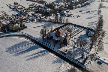 Cerkiew św. Dymitra w Złockiem, Beskid Sądecki, Zima © Maciej G. Szling