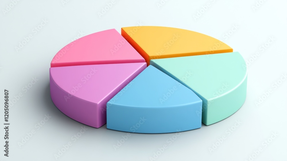 Aufkleber pastel colored pie chart data visualization segments